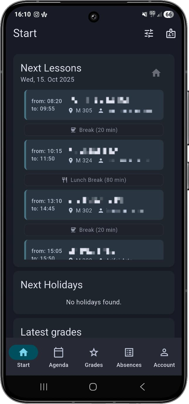 Start page